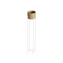 Aberto Design GED-024-C Maceta Decorativa Blanco y Dorado de 108 cm